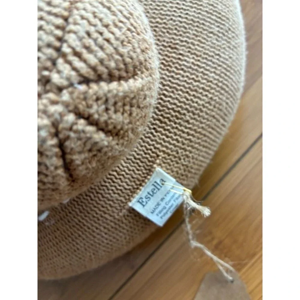 Large Estella hand-knitted organic cotton pretzel pillow
